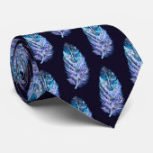 Stropdas van veren - Aangepaste kleuren - Donkerbl (Opgerold)