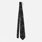 Stropdas van witte en zwarte Roos Gothic Wedding M (Achterkant)