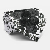 Stropdas van witte en zwarte Roos Gothic Wedding M (Opgerold)