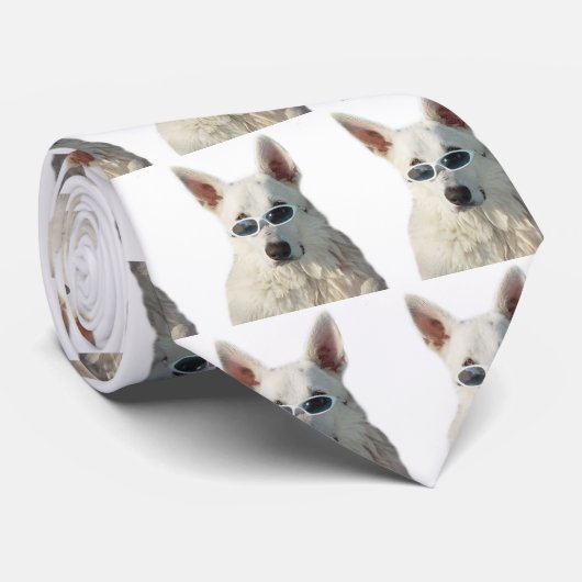 Stropdas van witte herders "Shades" (Opgerold)