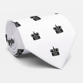 Stropdas van zwart King aangepast schaakstuk (Opgerold)