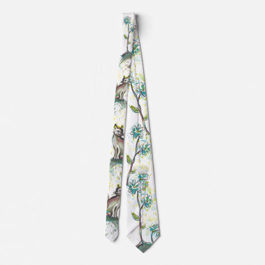 stropdas van zwarte en gele katten, stropdas van m (Achterkant)