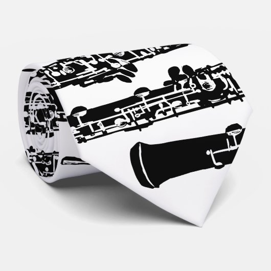 Stropdas van zwarte en witte eboe (Opgerold)