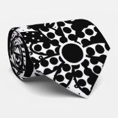 Stropdas van zwarte en witte gebotte Floral (Opgerold)