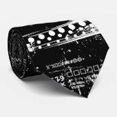 Stropdas van zwarte en witte grunge (Opgerold)