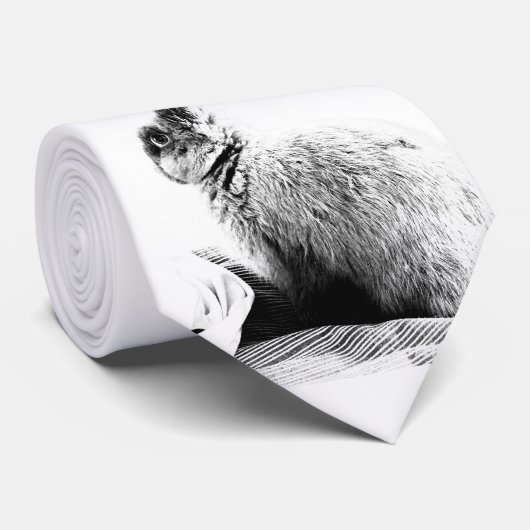 Stropdas van zwarte en witte konijnen (Opgerold)