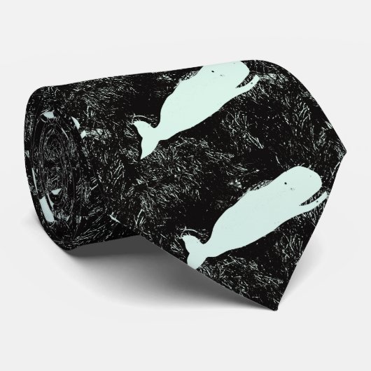 stropdas van zwarte en witte walvis (Opgerold)