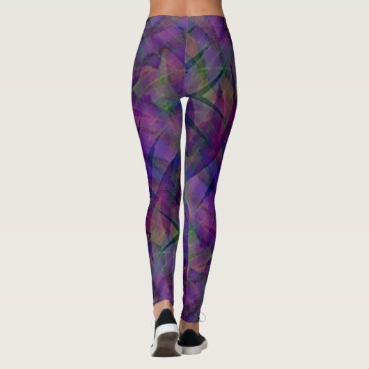 Stropdas Verkleurde Zig Zag Patroonpatronen Leggin Leggings (Achterkant)