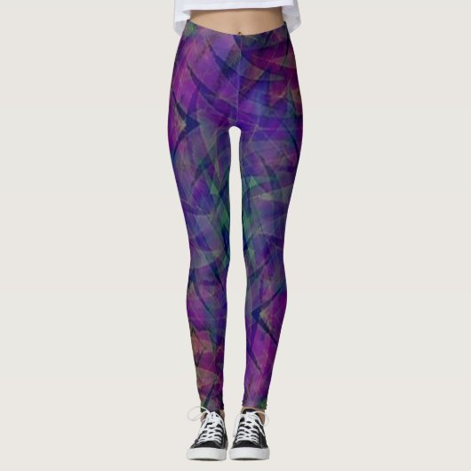 Stropdas Verkleurde Zig Zag Patroonpatronen Leggin Leggings (Voorkant)