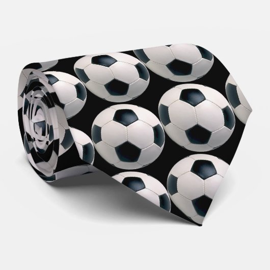 Stropdas Voetbal (zwarte achtergrond) (Opgerold)
