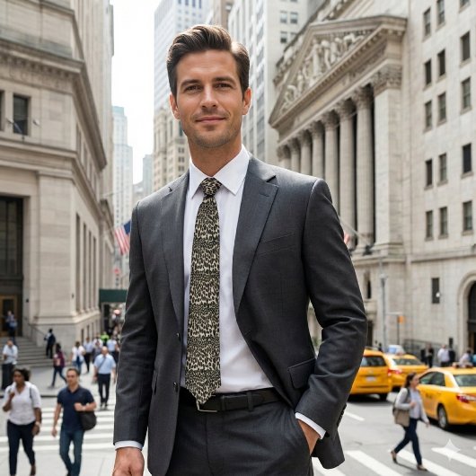 Stropdas voor afdrukken in zwart-wit leopard