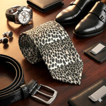 Stropdas voor afdrukken in zwart-wit leopard