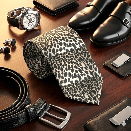 Stropdas voor afdrukken in zwart-wit leopard
