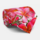 Stropdas voor Bright Pink Hawaiian Plumeria Print (Opgerold)
