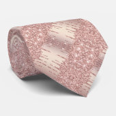 Stropdas voor bruiloft - Roos Gold Blush Sparkle D (Opgerold)