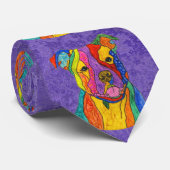 Stropdas voor Cute en Colorful Pitbull (Opgerold)