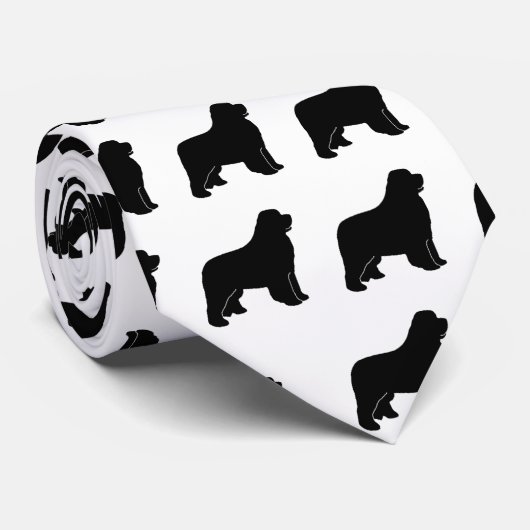Stropdas voor de zwarte newfoundland silhouette (Opgerold)