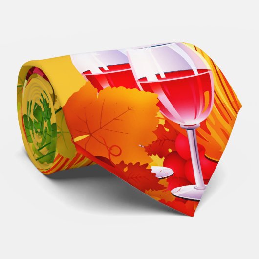 Stropdas voor het ontwerp van het wijnenpatroon (Opgerold)