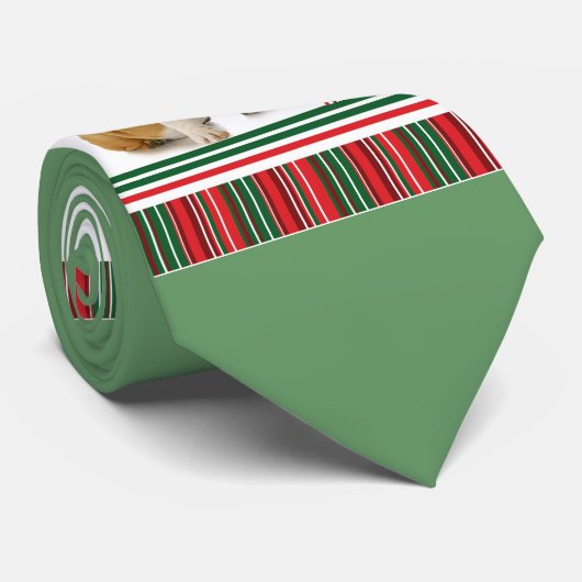 Stropdas voor kerstmis met Bulldog (Opgerold)
