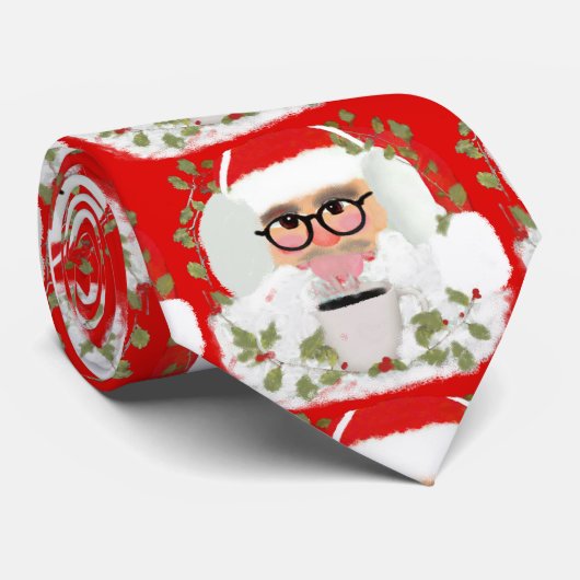 Stropdas voor kerstmis met de rode kerstman (Opgerold)