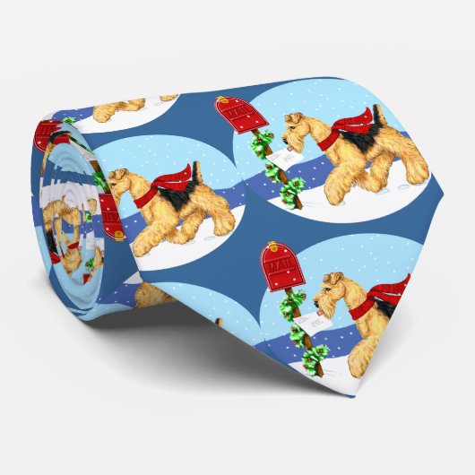 Stropdas voor kerstmis van Airedale (Opgerold)