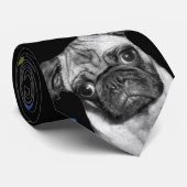 Stropdas voor Music Lover Pug (Opgerold)
