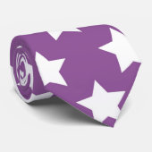 Stropdas voor Paarse en witte sterren Retro (Opgerold)