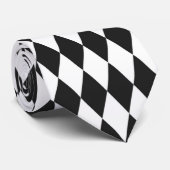 Stropdas voor retro van zwarte en witte diamanten (Opgerold)