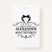 Stropdas voor weddenschap Ring Security Black Tuxe Badge (Voorkant)