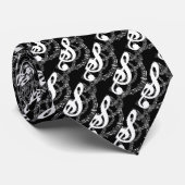 Stropdas voor zwart-wit diagonaal patroonmuziek (Opgerold)