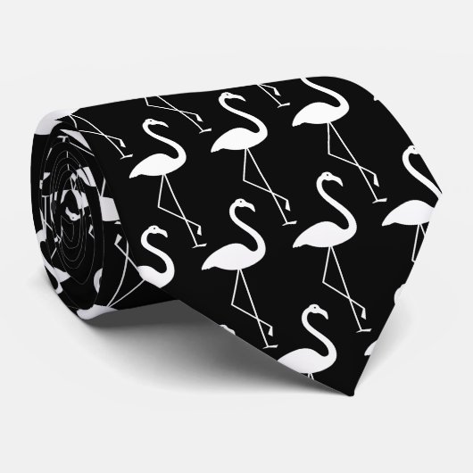 Stropdas voor zwart-wit Flamingo (Opgerold)