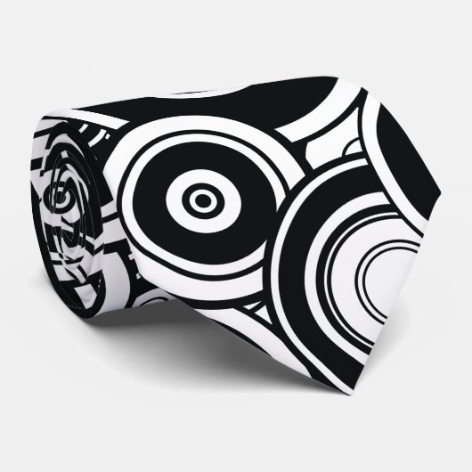 Stropdas voor zwarte en witte cirkels (Opgerold)