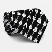 Stropdas voor zwarte en witte gitaren (Opgerold)