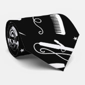 Stropdas voor zwarte en witte haarstijlpagina (Opgerold)