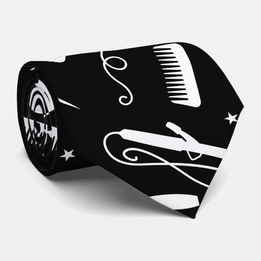Stropdas voor zwarte en witte haarstijlpagina (Opgerold)