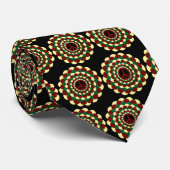 Stropdas, vredesbordbloem, rood-geel-groen stropdas (Opgerold)