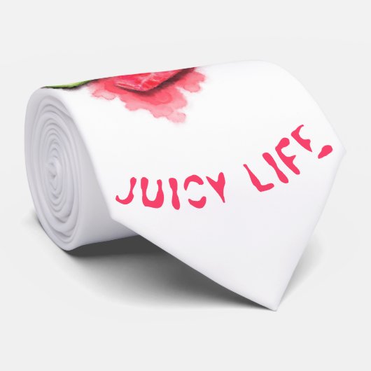 Stropdas Watermeloenen - aangepaste tekst (Opgerold)