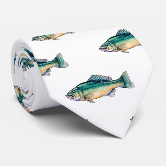 Stropdas - Waterverf Serie: Bass (Opgerold)