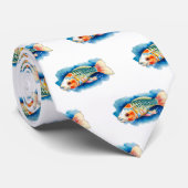 Stropdas - Waterverf Serie: Koi Fish (Opgerold)