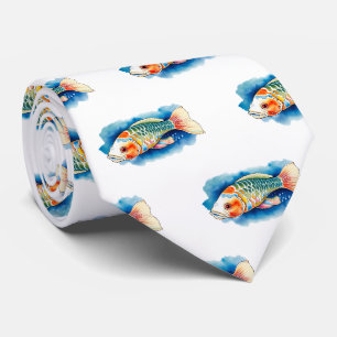 Stropdas - Waterverf Serie: Koi Fish