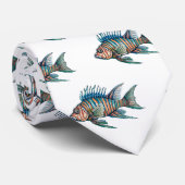 Stropdas - Waterverf Serie: Lionfish (Opgerold)