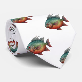 Stropdas - Waterverf Serie: Piranha