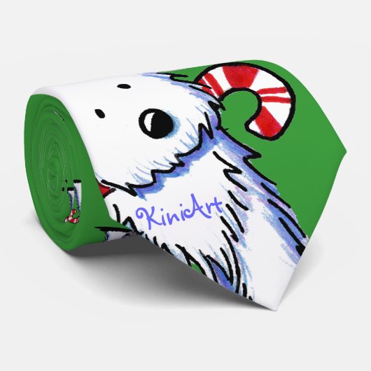 Stropdas Westie Candy Cane Army (Opgerold)