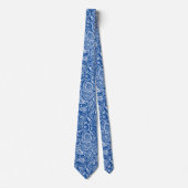 Stropdas wit en blauw flesje paisley (Voorkant)