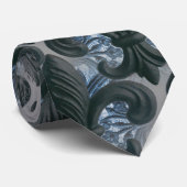 stropdas zilver/marine "iron fleur de lis" (Opgerold)