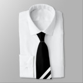 Stropdas Zizzago Retro Zwart Wit V streep (Gebonden)