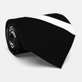 Stropdas Zizzago Retro Zwart Wit V streep (Opgerold)