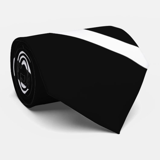 Stropdas Zizzago Retro Zwart Wit V streep (Opgerold)