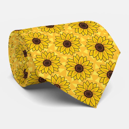 Stropdas zonnebloemen (Opgerold)