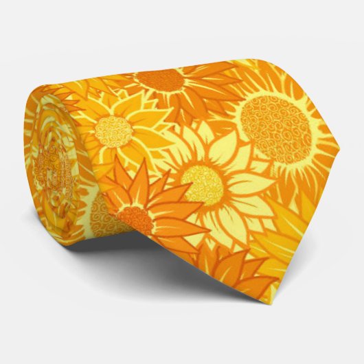 Stropdas zonnebloemen (Opgerold)